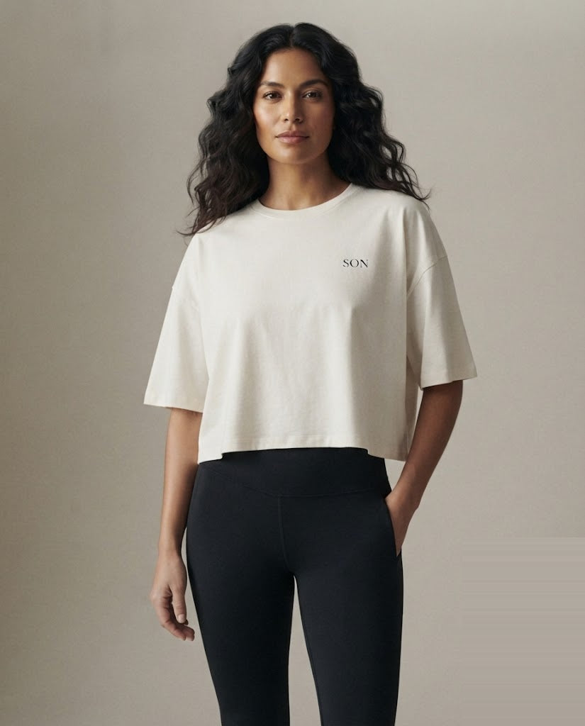 Cloud Boxy Tee — Chalk